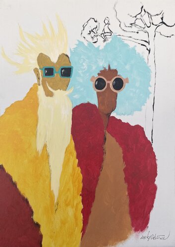 The Hipsters Couple van Micky Goldstein, Schilderij te koop op Singulart
