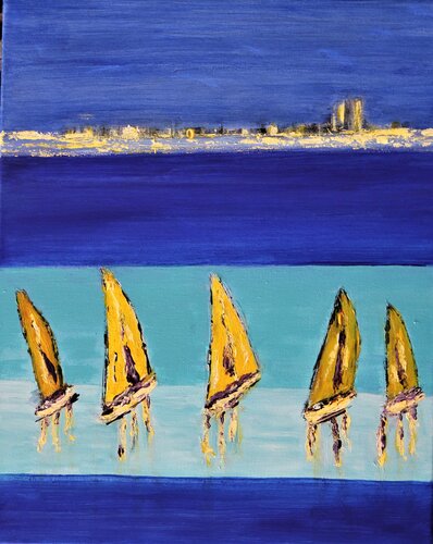 Voiles jaunes von Louise Bressange, Malerei kaufen auf Singulart