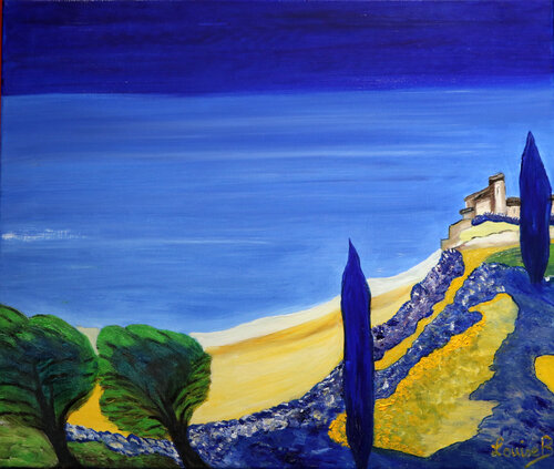 Bord de mer en Provence von Louise Bressange, Malerei kaufen auf Singulart