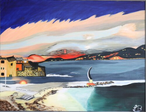 La Ponche à la nuit tombante van Louise Bressange, Schilderij te koop op Singulart