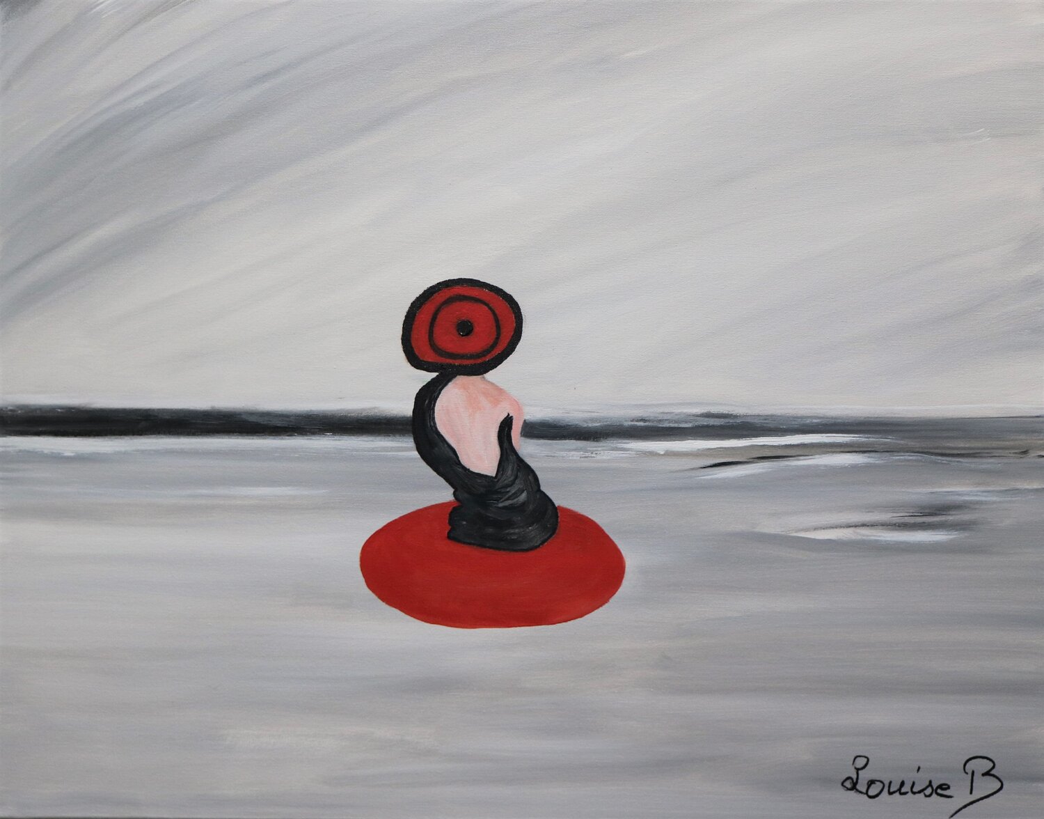 Femme rêvant devant la mer Louise Bressange Originalgemälde zu verkaufen