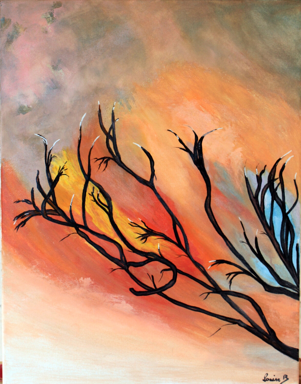 Tout feu Tout flammes Louise Bressange Originalgemälde zu verkaufen