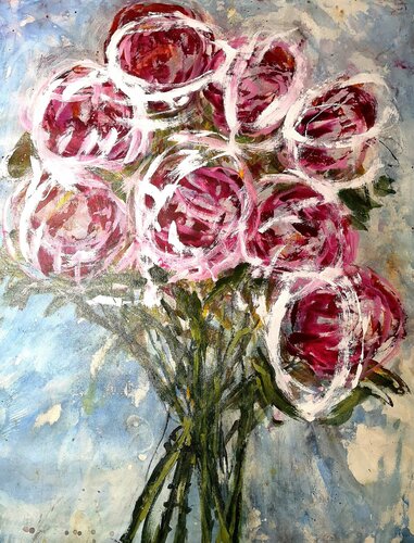 FLORES di Angel Santiago Plata, Pittura in vendita su Singulart