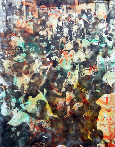 Conga II di Angel Santiago Plata, Pittura in vendita su Singulart