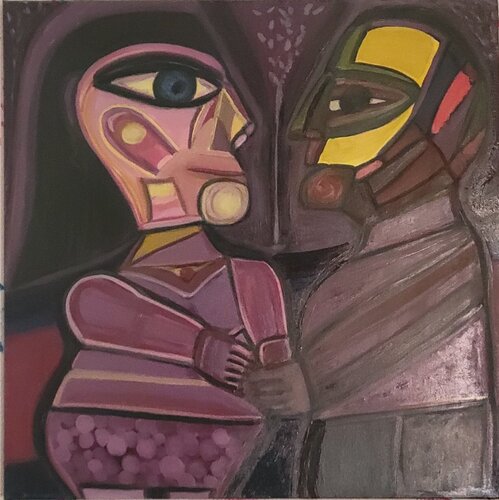 Dialogue des âmes van Safaa Abbaoui, Schilderij te koop op Singulart