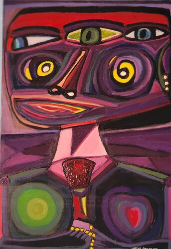 The third eye - Le troisième oeil von Safaa Abbaoui, Malerei kaufen auf Singulart