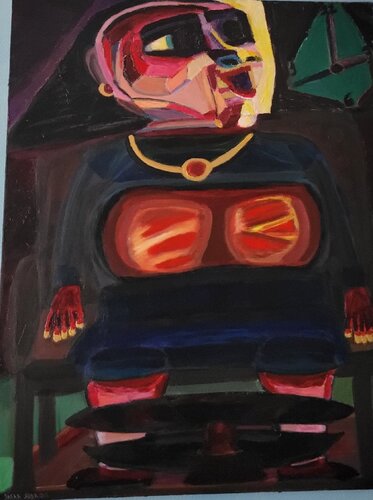 Le temps qui passe van Safaa Abbaoui, Schilderij te koop op Singulart