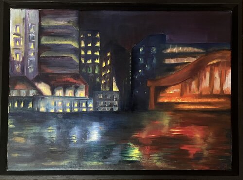 Miroir singapourien par Emna Amous, Peinture en vente sur Singulart