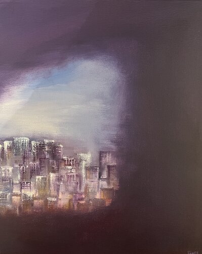 De mon autre fenêtre par Emna Amous, Peinture en vente sur Singulart