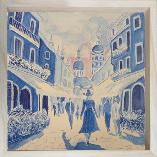 La dame bleue de WILLIAM MARCHEVAL, Obra en papel a la venta en Singulart