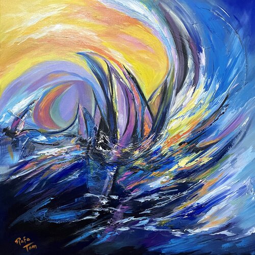 Sailing Through The Waves de Rafa Tom, Pintura a la venta en Singulart
