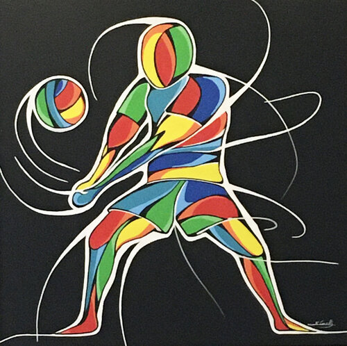 Volley ball di Ghyslaine LEONELLI, Pittura in vendita su Singulart