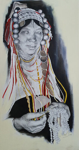 Sourire Karen de arlette Sandre signé Arlsan, Pintura a la venta en Singulart