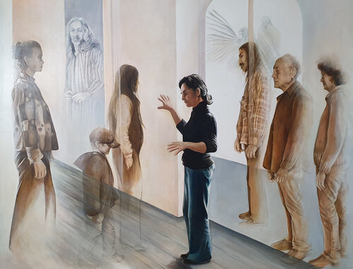 Dans le noir par arlette Sandre signé Arlsan, Peinture en vente sur Singulart