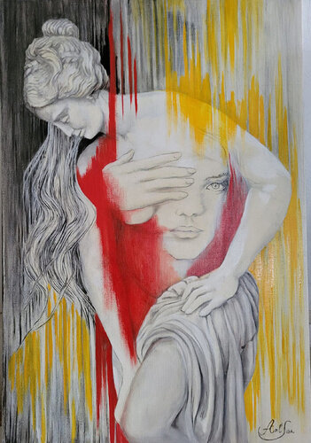 La statue habitée di arlette Sandre signé Arlsan, Pittura in vendita su Singulart