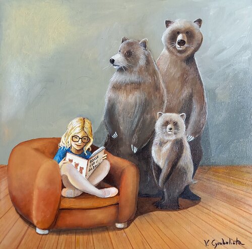 Boucle d'or et les trois ours van VALERIE CYMBALISTA, Schilderij te koop op Singulart