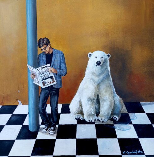 Ours polaire par VALERIE CYMBALISTA, Peinture en vente sur Singulart