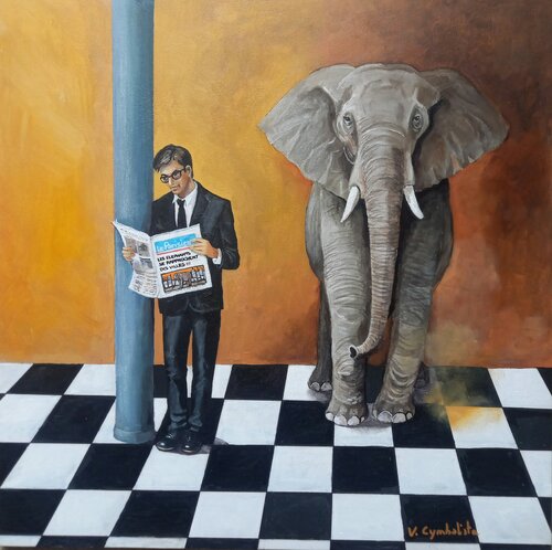 Éléphant van VALERIE CYMBALISTA, Schilderij te koop op Singulart