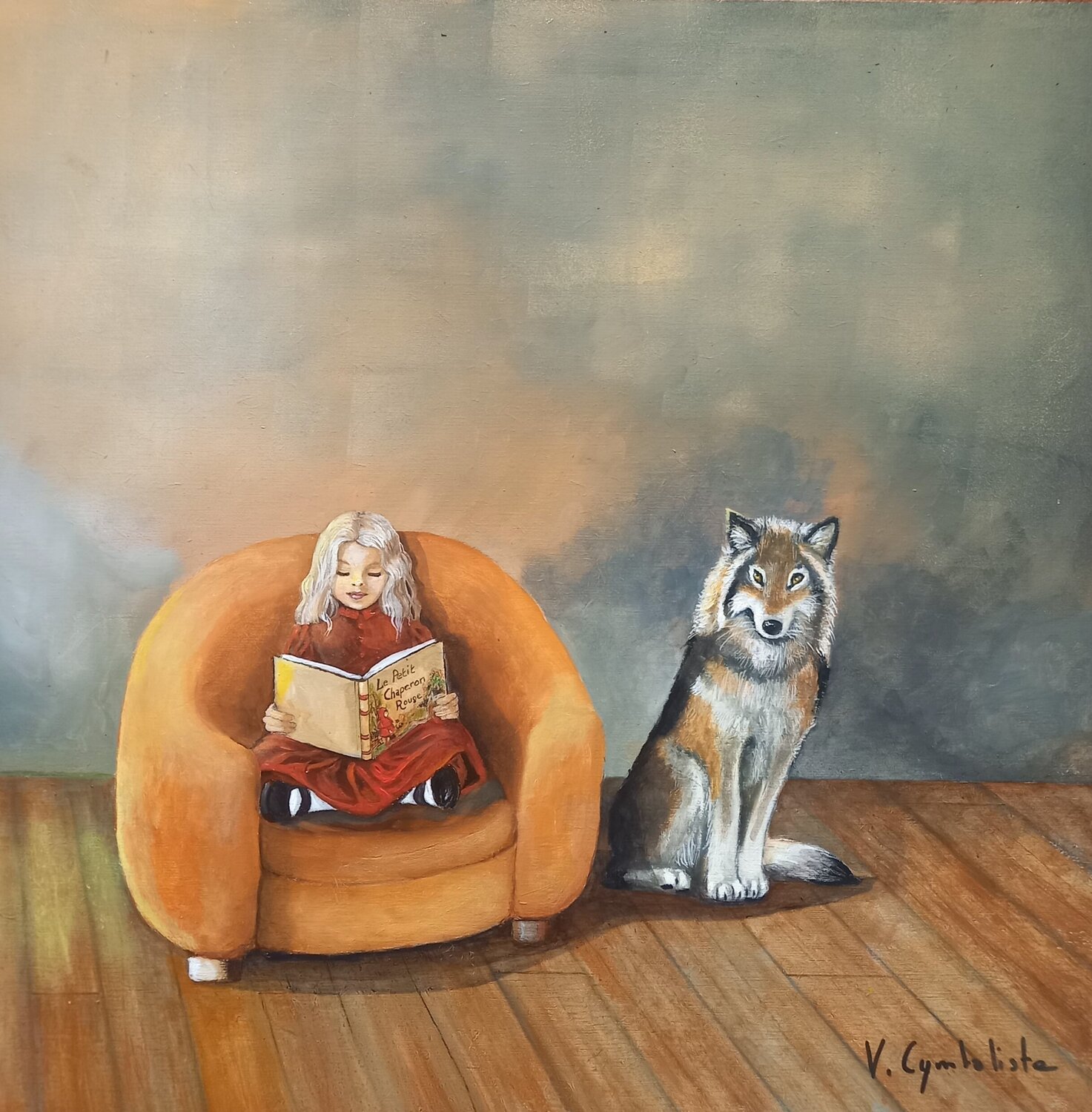 Le petit chaperon rouge VALERIE CYMBALISTA Originalgemälde zu verkaufen