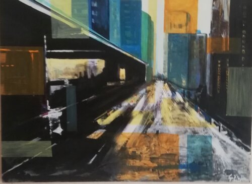 Strada metropolitana di Gianfranco D'Andrea, Pittura in vendita su Singulart