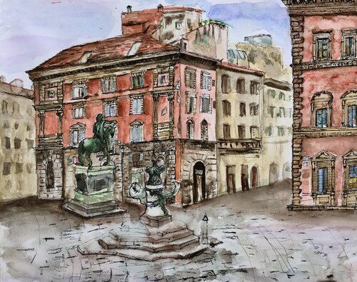 Piazza della SS. Annunziata von Jomay Tam, Malerei kaufen auf Singulart