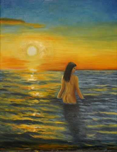 Immersa nei colori del tramonto di Jomay Tam, Pittura in vendita su Singulart