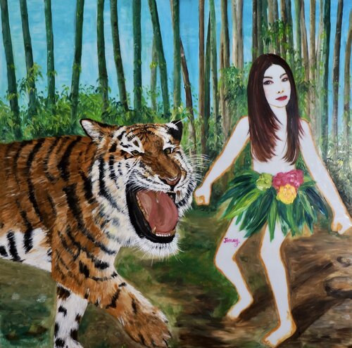 Beauty and the beast II di Jomay Tam, Pittura in vendita su Singulart