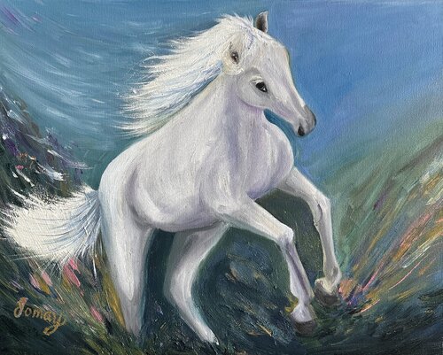White horse de Jomay Tam, Pintura a la venta en Singulart