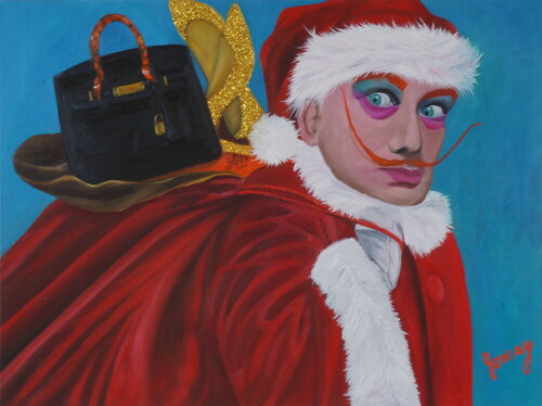 Christmas with Dali di Jomay Tam, Pittura in vendita su Singulart