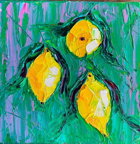 Lemons in the jungle van Elisabet Alba Rio, Schilderij te koop op Singulart