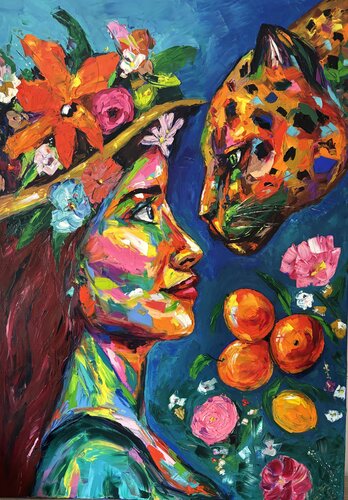 She wears the wild, like a crown by Elisabet Alba Rio, Painting for Sale on Singulart