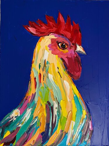 Mr. Rooster von Elisabet Alba Rio, Malerei kaufen auf Singulart