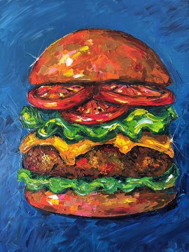 Burguer Lust van Elisabet Alba Rio, Schilderij te koop op Singulart