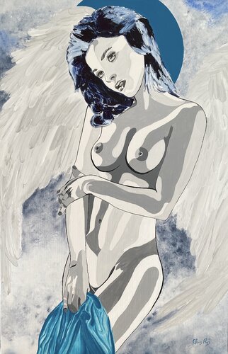Révélation 15 : L’ANGE BLEUE van Chris Alys, Schilderij te koop op Singulart