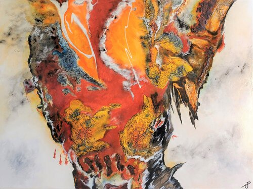 La magie des couleurs en rouge et orange von Philippe Urbin, Malerei kaufen auf Singulart