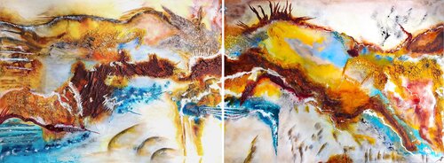La séduction du paysage de mes rêves (Diptyque) de Philippe Urbin, Pintura a la venta en Singulart