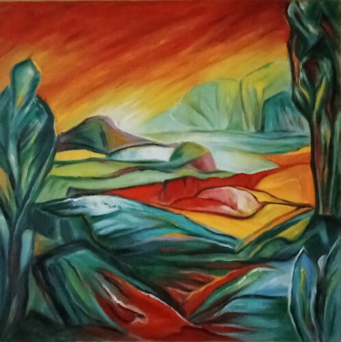 Fin de journée estivale di Olga Schrufer-Kozlova, Pittura in vendita su Singulart
