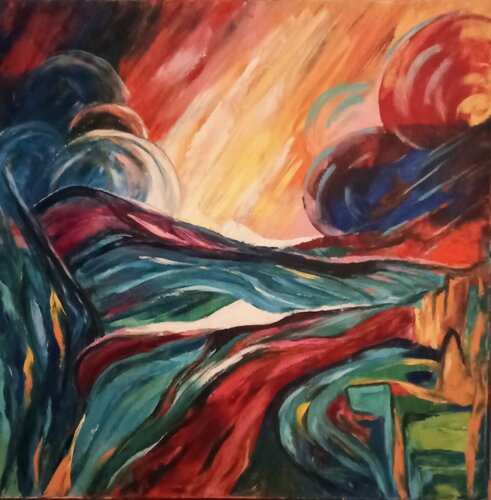 Licht kommt immer durch (Sonnenlandschaften) par Olga Schrufer-Kozlova, Peinture en vente sur Singulart