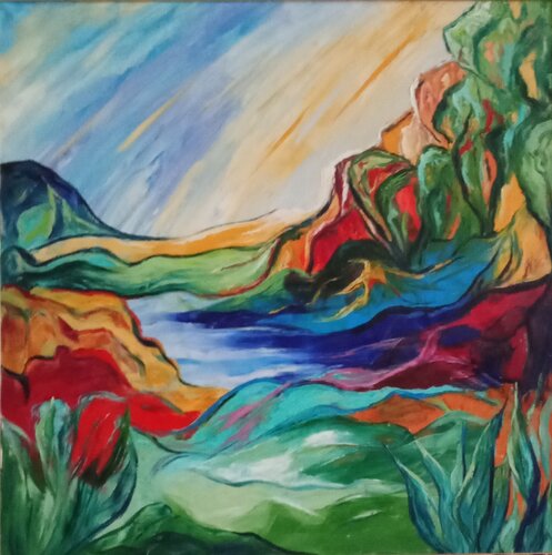 Au bord du lac von Olga Schrufer-Kozlova, Malerei kaufen auf Singulart