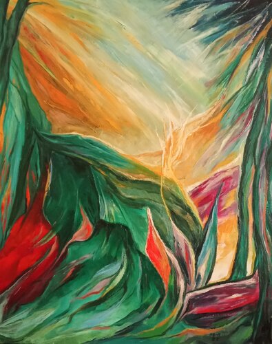 Sous les Tropiques 1 par Olga Schrufer-Kozlova, Peinture en vente sur Singulart