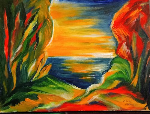 La nuit s'approche van Olga Schrufer-Kozlova, Schilderij te koop op Singulart