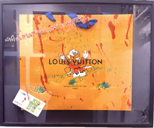 Picsou: "non ce n'est pas un sac Vuitton ! "  piece unique by RAPH, 회화 for Sale on Singulart