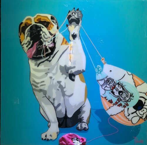 SERIE BULLGOGS ANGLAIS " GROONCH MMHOUUI ! " par François Poulat, Peinture en vente sur Singulart