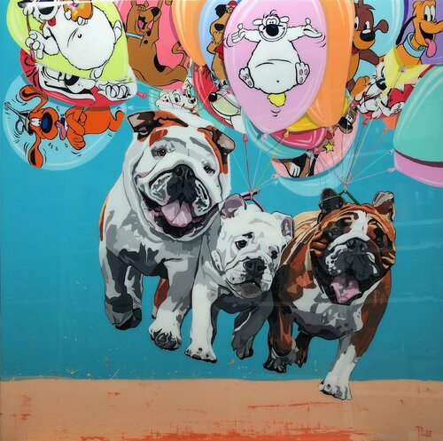 SERIE BULLGOGS ANGLAIS "LIBERTY" von François Poulat, Malerei kaufen auf Singulart