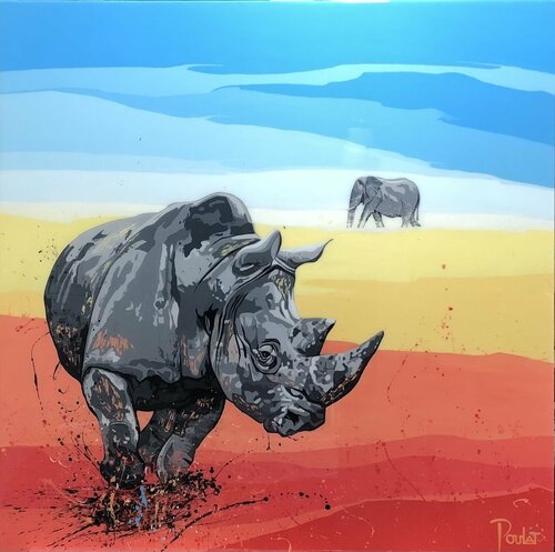 SAVANE " Les heures chaudes " exclusivement sur SINGULART van François Poulat, Schilderij te koop op Singulart