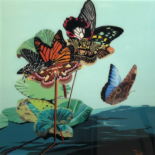 FLEURS DE PAPILLONS III di François Poulat, Pittura in vendita su Singulart