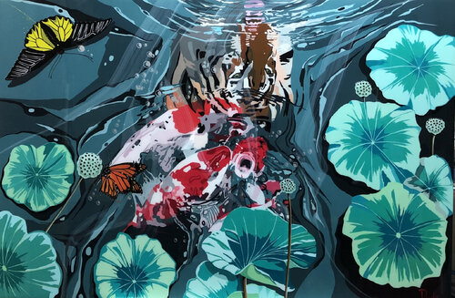 CARPES KOI VII   " Et coule la vie" François Poulat