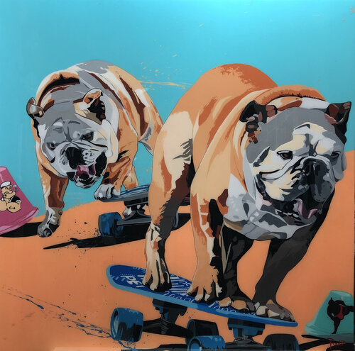 SERIE BULLGOGS ANGLAIS " SQUATDOGS  II " von François Poulat, Malerei kaufen auf Singulart