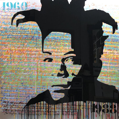 HOMMAGE À Jean Michel BASQUIAT "BASQUIAT" d'après une chanson de Yves SIMON di François Poulat, Pittura in vendita su Singulart