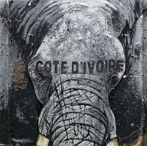 ELEPHANT "Côte d'Ivoire " van François Poulat, Schilderij te koop op Singulart
